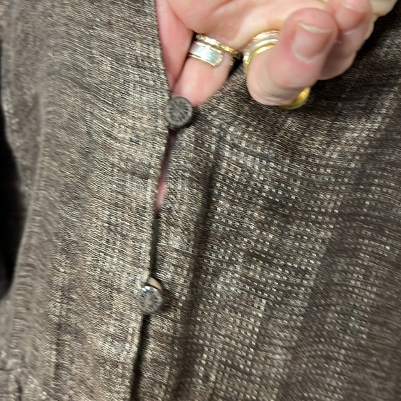 Eileen Fisher Brown Linen Jacket Size Large - Picture 7 of 13